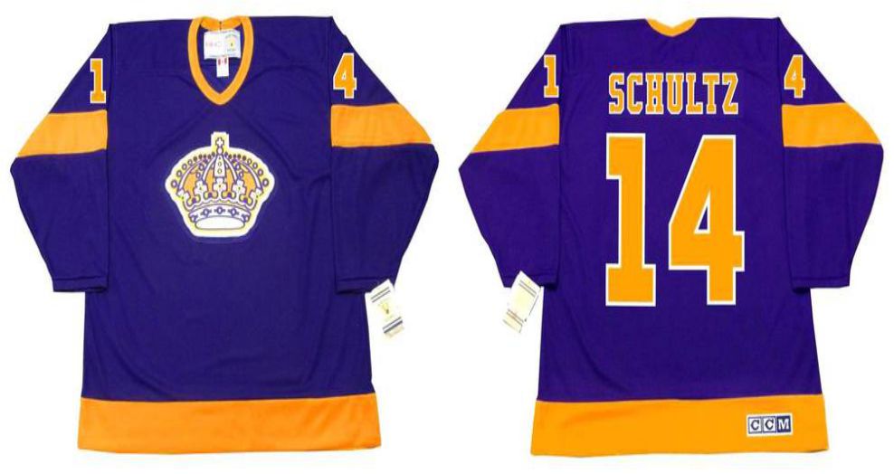 2019 Men Los Angeles Kings #14 Schultz Purple CCM NHL jerseys->los angeles kings->NHL Jersey